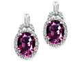 Tommaso Design™ Oval 8x6mm Genuine Rhodolite Earrings