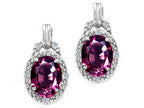 Tommaso Design™ Oval 8x6mm Genuine Rhodolite Earrings
