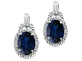 Tommaso Design™ Oval 8x6mm Genuine Sapphire Earrings
