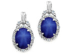 Tommaso Design™ Oval 8x6mm Created Star Sapphire Earrings
