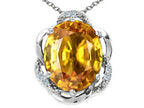 Tommaso Design™ Oval 12x10mm Genuine Citrine Pendant Necklace