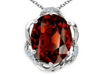 Tommaso Design™ Oval 12x10mm Genuine Garnet Pendant Necklace