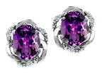 Tommaso Design™ Oval 8x6mm Genuine Amethyst Earrings