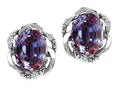 Tommaso Design™ Oval 8x6mm Simulated Alexandrite Earrings