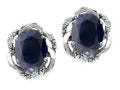 Tommaso Design™ Oval 8x6mm Genuine Black Sapphire Earrings