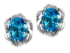 Tommaso Design™ Oval 8x6mm Genuine Blue Topaz Earrings