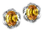 Tommaso Design™ Oval 8x6mm Genuine Citrine Earrings