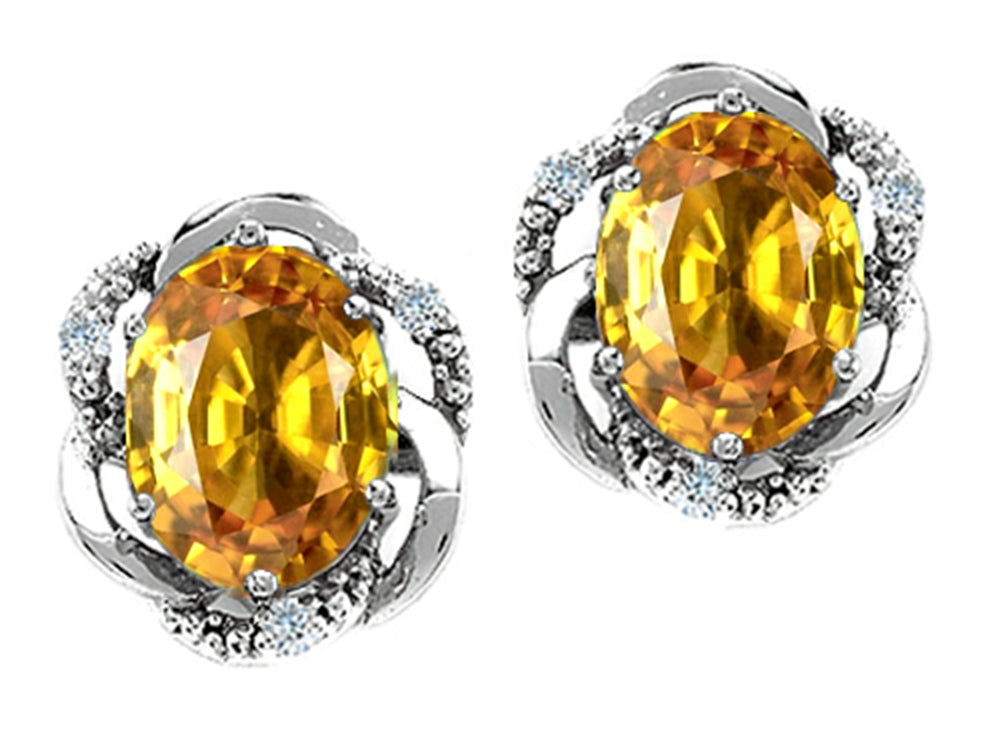 Tommaso Design™ Oval 8x6mm Genuine Citrine Earrings