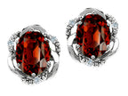 Tommaso Design™ Oval 8x6mm Genuine Garnet Earrings