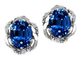 Tommaso Design™ Oval 8x6mm Created Blue Sapphire Earrings