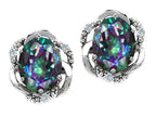 Tommaso Design™ Oval 8x6mm Rainbow Mystic Topaz Earrings