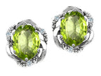 Tommaso Design™ Oval 8x6mm Genuine Peridot Earrings