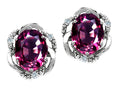 Tommaso Design™ Oval 8x6mm Genuine Rhodolite Earrings