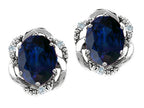 Tommaso Design™ Oval 8x6mm Genuine Sapphire Earrings