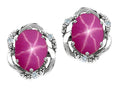 Tommaso Design™ Oval 8x6mm Created Star Ruby Earrings