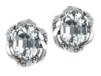 Tommaso Design™ Oval 8x6mm Genuine White Topaz Earrings