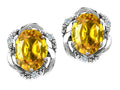 Tommaso Design™ Oval 8x6mm Genuine Yellow Sapphire Earrings