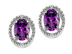 Tommaso Design™ Oval 8x6mm Genuine Amethyst Earrings