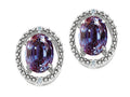 Tommaso Design™ Oval 8x6mm Simulated Alexandrite Earrings