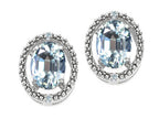 Tommaso Design™ Oval 8x6mm Genuine Aquamarine Earrings