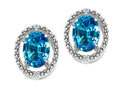 Tommaso Design™ Oval 8x6mm Genuine Blue Topaz Earrings