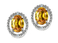 Tommaso Design™ Oval 8x6mm Genuine Citrine Earrings