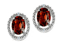 Tommaso Design™ Oval 8x6mm Genuine Garnet Earrings