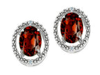 Tommaso Design™ Oval 8x6mm Genuine Garnet Earrings