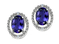 Tommaso Design™ Oval 8x6mm Genuine Iolite Earrings