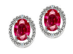 Tommaso Design™ Oval 8x6mm Created Ruby Earrings