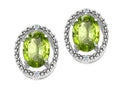 Tommaso Design™ Oval 8x6mm Genuine Peridot Earrings