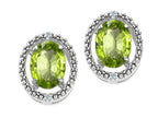 Tommaso Design™ Oval 8x6mm Genuine Peridot Earrings