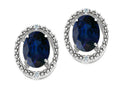 Tommaso Design™ Oval 8x6mm Genuine Sapphire Earrings