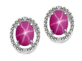 Tommaso Design™ Oval 8x6mm Created Star Ruby Earrings