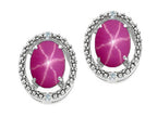 Tommaso Design™ Oval 8x6mm Created Star Ruby Earrings