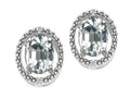 Tommaso Design™ Oval 8x6mm Genuine White Topaz Earrings
