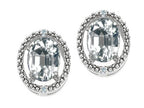 Tommaso Design™ Oval 8x6mm Genuine White Topaz Earrings