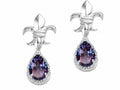 Tommaso Design™ Pear Shape 7x5mm Simulated Alexandrite Earrings