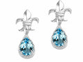 Tommaso Design™ Pear Shape 7x5mm Genuine Blue Topaz Earrings