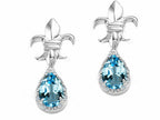 Tommaso Design™ Pear Shape 7x5mm Genuine Blue Topaz Earrings