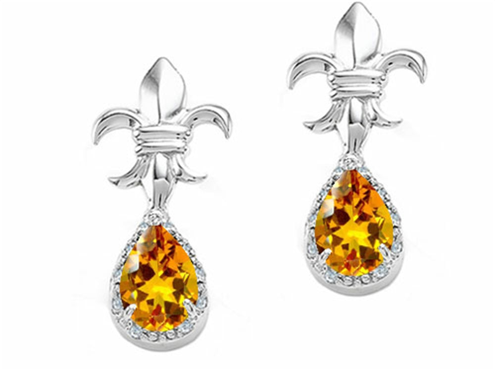 Tommaso Design™ Pear Shape 7x5mm Genuine Citrine Earrings