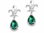 Tommaso Design™ Pear Shape 7x5mm Simulated Emerald Earrings