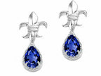 Tommaso Design™ Pear Shape 7x5mm Created Blue Sapphire Earrings