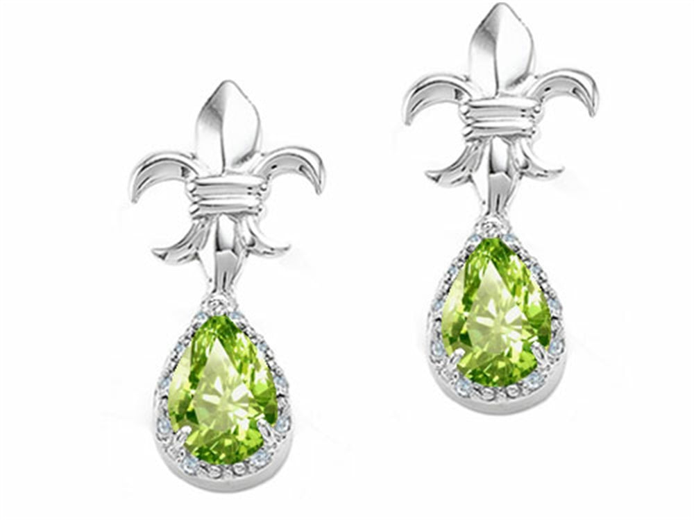Tommaso Design™ Pear Shape 7x5mm Genuine Peridot Earrings