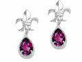 Tommaso Design™ Pear Shape 7x5mm Genuine Rhodolite Earrings