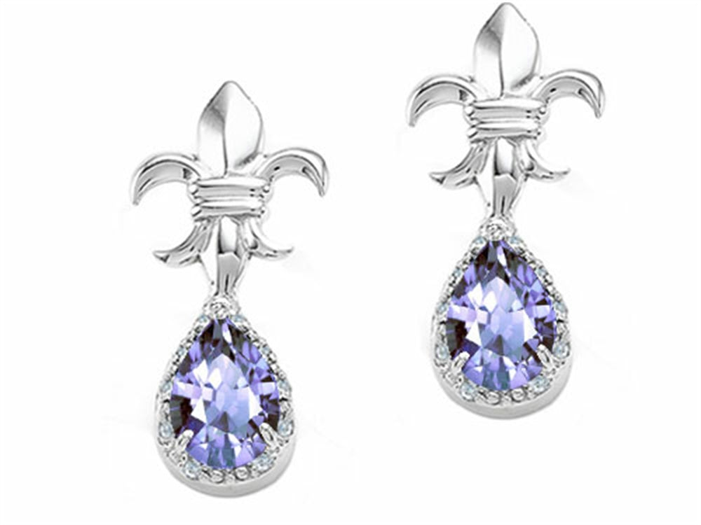Tommaso Design™ Pear Shape 7x5mm Genuine Tanzanite Earrings