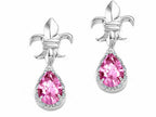 Tommaso Design™ Pear Shape 7x5mm Created Pink Sapphire Earrings