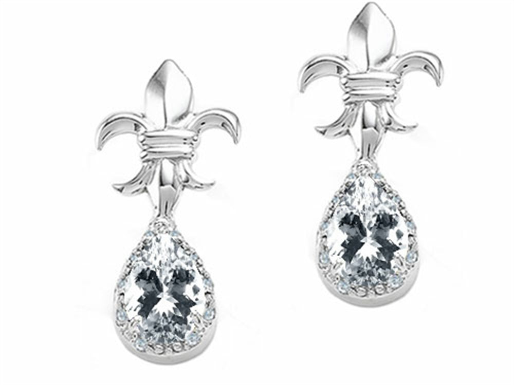 Tommaso Design™ Pear Shape 7x5mm Genuine White Topaz Earrings