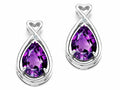 Tommaso Design™ Pear Shape 9x7mm Genuine Amethyst Earrings