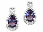 Tommaso Design™ Pear Shape 9x7mm Simulated Alexandrite Earrings